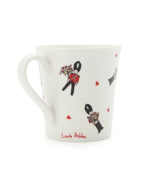 LAURA ASHLEY / ローラ アシュレイ グラス・マグカップ | 【電子レンジ・食洗器可／日本製／300ml】ヴィンテージソルジャー柄 マグカップ ホワイト | 詳細2