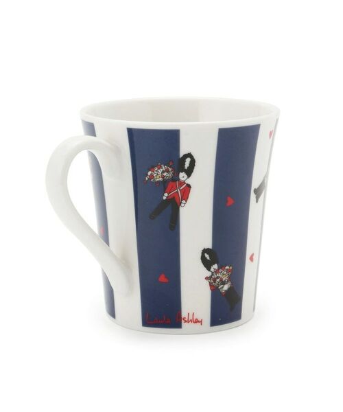 LAURA ASHLEY / ローラ アシュレイ グラス・マグカップ | 【電子レンジ・食洗器可／日本製／300ml】ヴィンテージソルジャー柄 マグカップ ネイビー | 詳細2