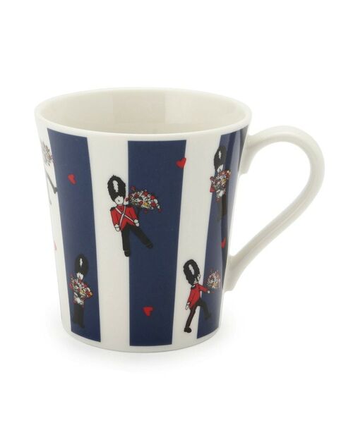 LAURA ASHLEY / ローラ アシュレイ グラス・マグカップ | 【電子レンジ・食洗器可／日本製／300ml】ヴィンテージソルジャー柄 マグカップ ネイビー（ブルー(193)）