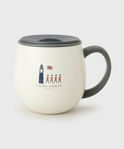LAURA ASHLEY / ローラ アシュレイ グラス・マグカップ | ロンドン柄 ふた付きステンレスマグ（300mL）（アイボリー(104)）
