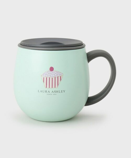 LAURA ASHLEY / ローラ アシュレイ グラス・マグカップ | カップケーキ柄 ふた付きステンレスマグ（300mL） | 詳細1