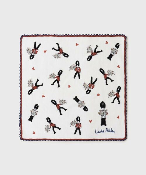 LAURA ASHLEY / ローラ アシュレイ ハンカチ | 【WEB限定/お配りギフトにおすすめ!/ラッピング資材付き】ヴィンテージ ソルジャー柄 タオルハンカチ 5枚セット白 | 詳細2