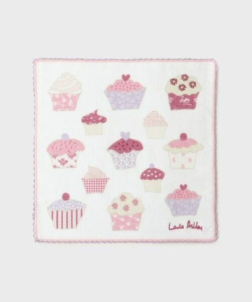 LAURA ASHLEY / ローラ アシュレイ ハンカチ | 【WEB限定/お配りギフトにおすすめ!/ラッピング資材付き】カップ ケーキ柄 タオルハンカチ 5枚セット白 | 詳細2