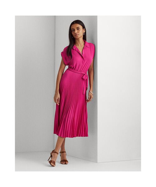 プリーテッド ジョーゼット シャツドレス ロング マキシ丈ワンピース Lauren Ralph Lauren ローレン ラルフ ローレン ファッション通販 タカシマヤファッションスクエア