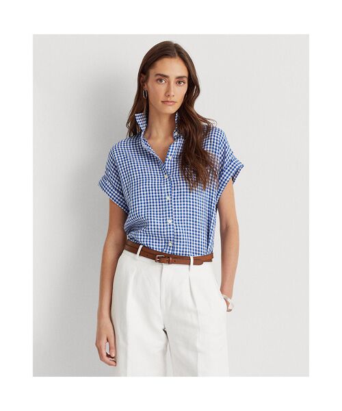 ギンガム リネン ドルマンスリーブ シャツ シャツ ブラウス Lauren Ralph Lauren ローレン ラルフ ローレン ファッション通販 タカシマヤファッションスクエア