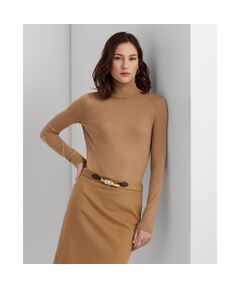 リブド シルクブレンド タートルネック