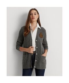 ブリオン ケーブルニット ウールブレンド カーディガン