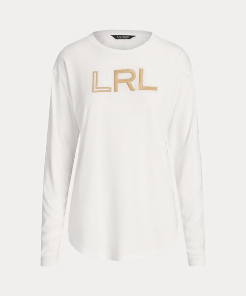 LAUREN RALPH LAUREN / ローレン ラルフ ローレン Tシャツ | ロゴ コットンブレンドジャージー ロングスリーブ Tシャツ | 詳細1