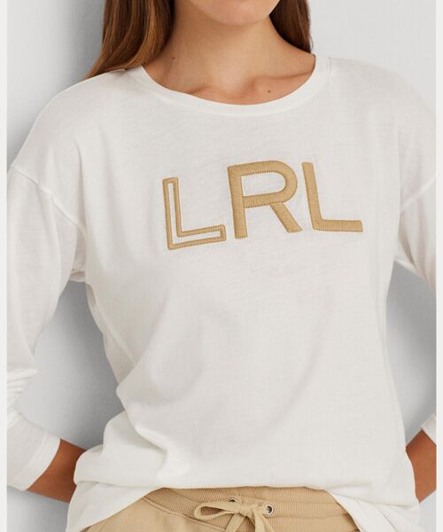 LAUREN RALPH LAUREN / ローレン ラルフ ローレン Tシャツ | ロゴ コットンブレンドジャージー ロングスリーブ Tシャツ | 詳細4