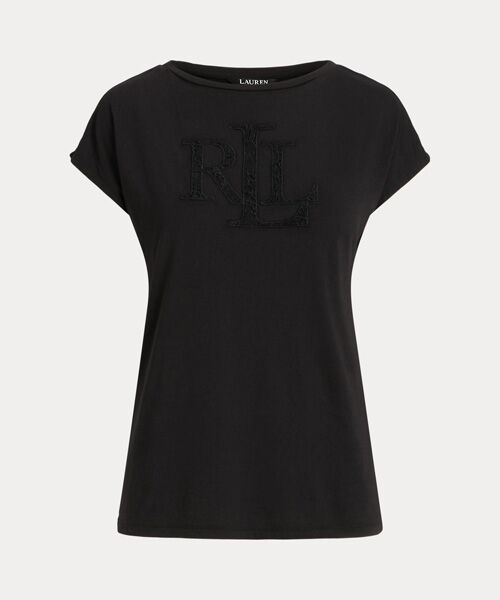 LAUREN RALPH LAUREN / ローレン ラルフ ローレン Tシャツ | ロゴ コットンブレンド ジャージー Tシャツ | 詳細1