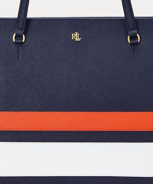 セール】 ストライプド レザー ミディアム Karly トート バッグ
