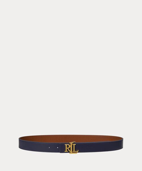 LAUREN RALPH LAUREN/ローレン ラルフ ローレン ロゴ リバーシブル ペブルド レザー ベルト 400ブルー M LAUREN RALPH LAUREN/ローレン ラルフ ローレン ロゴ リバーシブル ペブルド レザー ベルト 400ブルー M