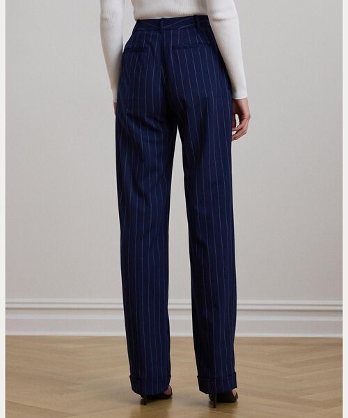 ラルフローレン パンツスーツ　ストライプ 11 ウール グレー M08 ラルフローレン RALPH LAUREN スーツ パンツスーツ スカート