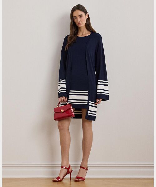 LAUREN RALPH LAUREN/ローレン ラルフ ローレン ツートーン カーディガン 410ネイビー S LAUREN RALPH LAUREN/ローレン ラルフ ローレン ツートーン カーディガン 410ネイビー S