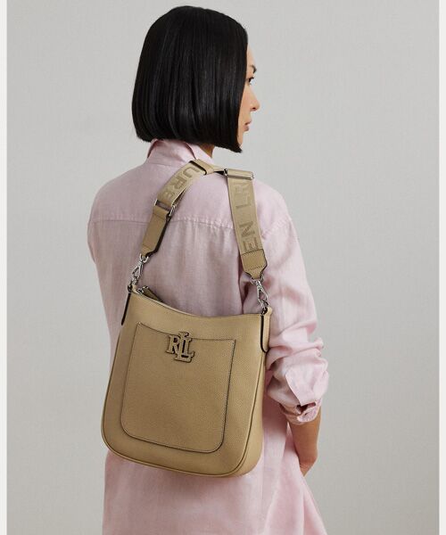LAUREN RALPH ショルダーバッグ バッグ ペブルド レザー ラージ