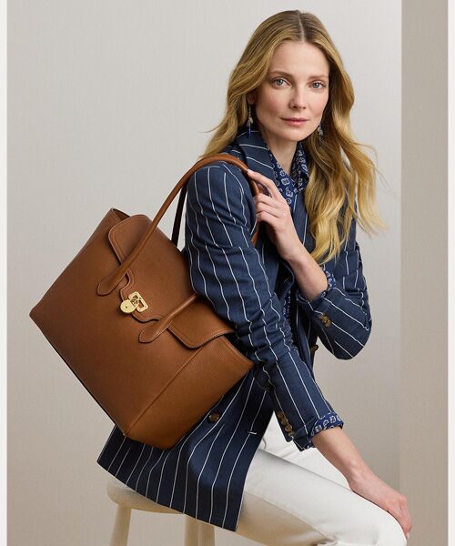 LAUREN RALPH LAUREN / ローレン ラルフ ローレン ショルダーバッグ | ペブルド レザー ラージ Tanner サッチェル | 詳細6