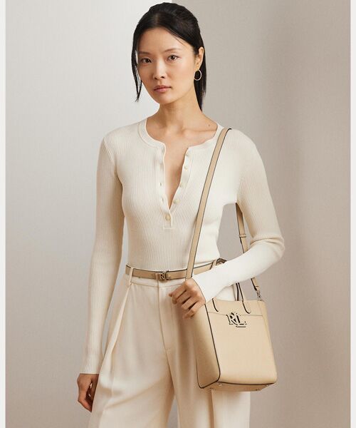 上品【Ralph Lauren】レザー スモール Cameryn トートバッグ RALPH LAUREN｜ペブルド レザー スモール Cameryn トート バッグ