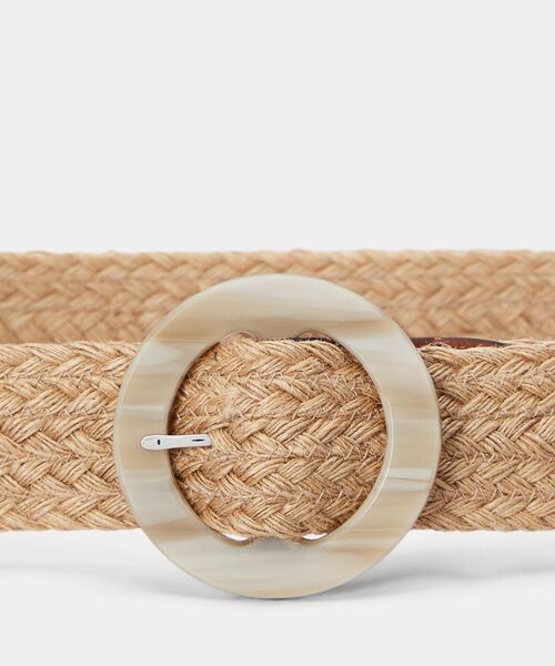 LAUREN RALPH LAUREN / ローレン ラルフ ローレン ベルト・サスペンダー | ウーブン ジュート フェイクホーンバックル ワイド ベルト | 詳細1