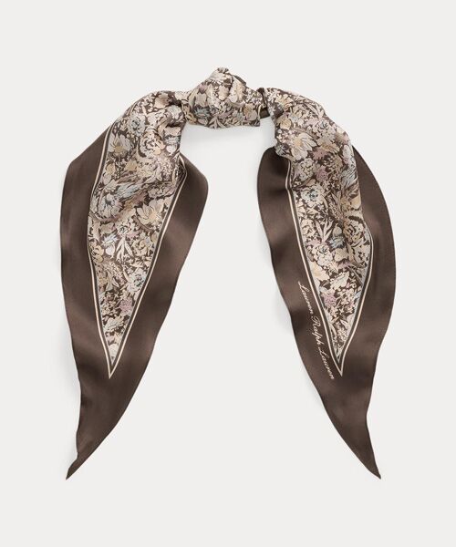 LAUREN RALPH LAUREN/ローレン ラルフ ローレン フローラル シルク ダイヤモンド スカーフ 200ブラウン ONE LAUREN RALPH LAUREN/ローレン ラルフ ローレン フローラル シルク ダイヤモンド スカーフ 200ブラウン ONE