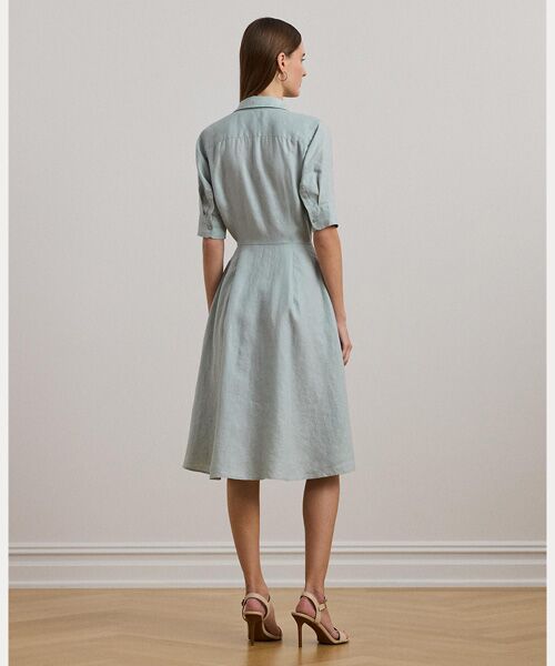 Lauren R Lauren*プリンセスシームが美しい*シャツワンピース セール】レギュラーカラーシャツワンピース（ワンピース）｜LA