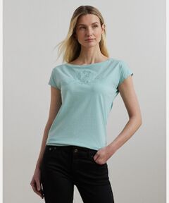 ラルフ・ローレン Lauren Ralph Lauren Cotton-Blend Tシャツ レディース シャツ トップス Lauren Navy LAUREN RALPH LAUREN / ローレン ラルフ ローレン （レディース