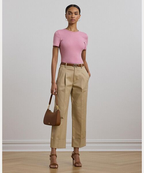 LAUREN RALPH LAUREN/ローレン ラルフ ローレン ダブルフェイスド ストレッチ コットン アンクル パンツ 270ブラウン 00 LAUREN RALPH LAUREN/ローレン ラルフ ローレン ダブルフェイスド ストレッチ コットン アンクル パンツ 270ブラウン 00