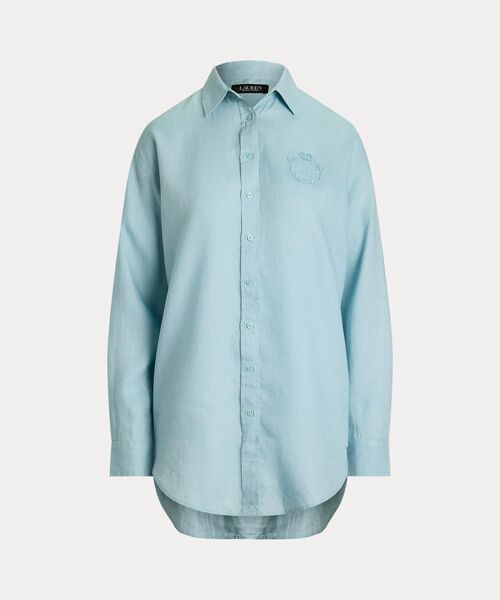 LAUREN RALPH LAUREN / ローレン ラルフ ローレン シャツ・ブラウス | オーバーサイズ フローラルロゴ リネン シャツ | 詳細1