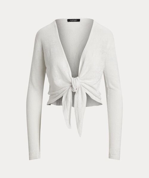 LAUREN RALPH LAUREN / ローレン ラルフ ローレン カーディガン・ボレロ | タイフロント リネン カーディガン | 詳細1