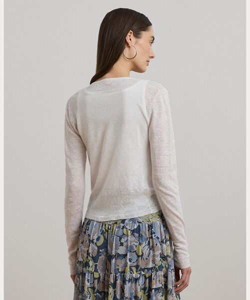 LAUREN RALPH LAUREN / ローレン ラルフ ローレン カーディガン・ボレロ | タイフロント リネン カーディガン | 詳細3