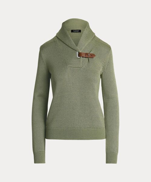 Lauren Ralph Lauren バックルトリム　コットンブレンドセーター セール】 バックルトリム コットンブレンド セーター （ニット