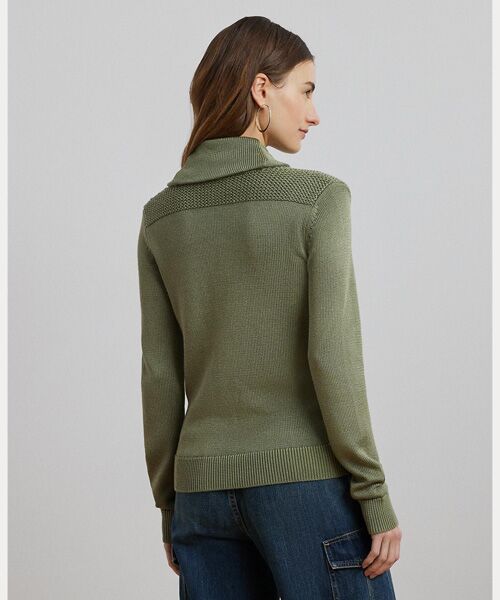 Lauren Ralph Lauren バックルトリム　コットンブレンドセーター セール】 バックルトリム コットンブレンド セーター （ニット