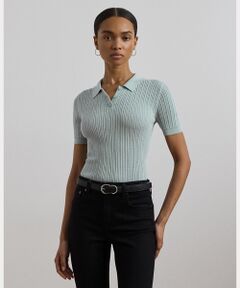 ラルフローレン　ウール１００％　ニット　セーター　タータンチェック柄　美品 ボタントリム ウールカシミヤ セーター（ニット/セーター