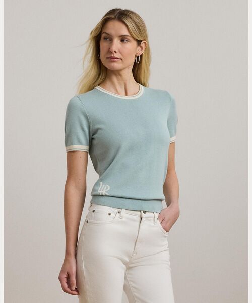 LAUREN RALPH LAUREN / ローレン ラルフ ローレン ツートーン ショートスリーブ セーター セール】 ツートーン ショートスリーブ セーター （ニット