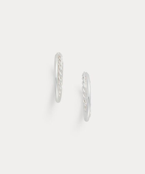 シルバープレーテッド ツイステッド フープ ピアス （ピアス