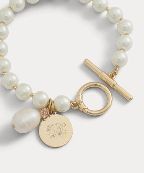 LAUREN RALPH LAUREN / ローレン ラルフ ローレン ブレスレット・バングル | ゴールドプレーテッド ロゴ & フェイクパール ブレスレット | 詳細1