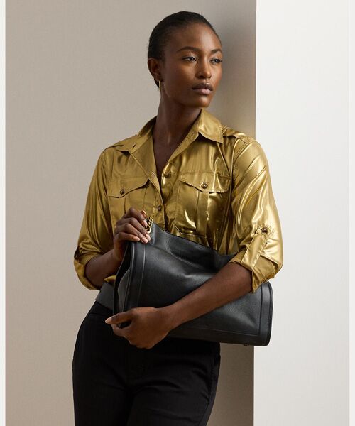 （送料込)LAUREN RALPH LAUREN ぺブルレザーラージトート LAUREN RALPH トートバッグ ペブルド レザー ラージ Bradley