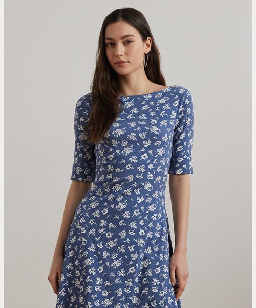 LAUREN RALPH LAUREN / ローレン ラルフ ローレン ロング・マキシ丈ワンピース | フローラル ストレッチ コットン ミディ ドレス | 詳細2