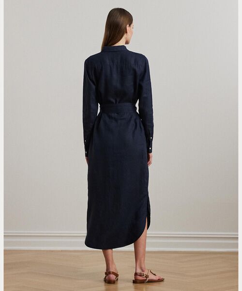 【美品】LAUREN Ralph Lauren リネン100% シャツワンピース リネン シャツドレス（シャツワンピース）｜POLO RALPH LAUREN