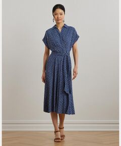セール】 フリルトリム プリーテッド ジョーゼット ドレス