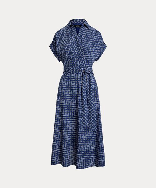 LAUREN RALPH LAUREN / ローレン ラルフ ローレン ロング・マキシ丈ワンピース | ジオプリント ベルテッド クレープ ドレス | 詳細1
