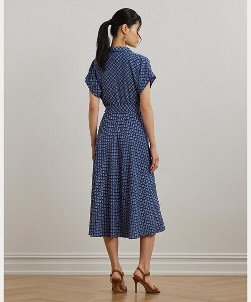 LAUREN RALPH LAUREN / ローレン ラルフ ローレン ロング・マキシ丈ワンピース | ジオプリント ベルテッド クレープ ドレス | 詳細3