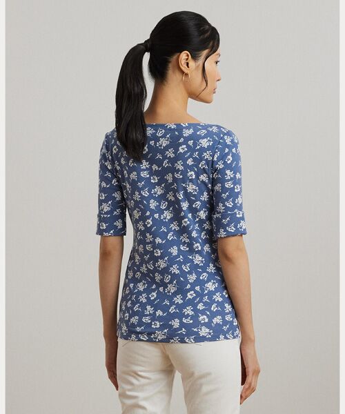 LAUREN RALPH LAUREN / ローレン ラルフ ローレン Tシャツ | フローラル ストレッチ コットン ボートネック Tシャツ | 詳細3