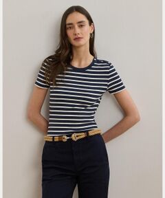 ラルフ・ローレン Lauren Ralph Lauren Cotton-Blend Tシャツ レディース シャツ トップス Lauren Navy LAUREN RALPH LAUREN / ローレン ラルフ ローレン （レディース