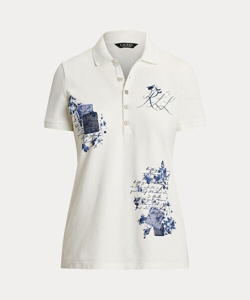 LAUREN RALPH LAUREN / ローレン ラルフ ローレン ポロシャツ | パッチワーク ピケ ポロシャツ | 詳細1