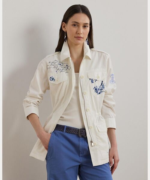 LAUREN RALPH LAUREN/ローレン ラルフ ローレン プリント フェザーウエイト ツイル フィールド ジャケット 100ホワイト 2 LAUREN RALPH LAUREN/ローレン ラルフ ローレン プリント フェザーウエイト ツイル フィールド ジャケット 100ホワイト 2