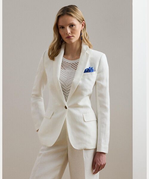 LAUREN RALPH LAUREN/ローレン ラルフ ローレン リネンブレンド ツイル ブレザー 100ホワイト 4 LAUREN RALPH LAUREN/ローレン ラルフ ローレン リネンブレンド ツイル ブレザー 100ホワイト 4