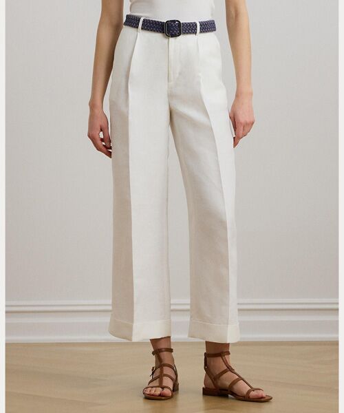 LAUREN RALPH LAUREN / ローレン ラルフ ローレン その他パンツ | プリーテッド リネンブレンド ツイル ワイドレッグ パンツ | 詳細2