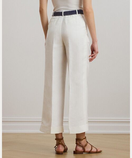 LAUREN RALPH LAUREN / ローレン ラルフ ローレン その他パンツ | プリーテッド リネンブレンド ツイル ワイドレッグ パンツ | 詳細3