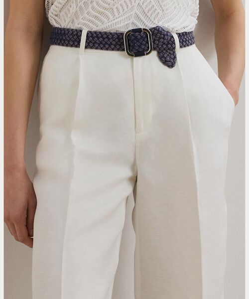 LAUREN RALPH LAUREN / ローレン ラルフ ローレン その他パンツ | プリーテッド リネンブレンド ツイル ワイドレッグ パンツ | 詳細4
