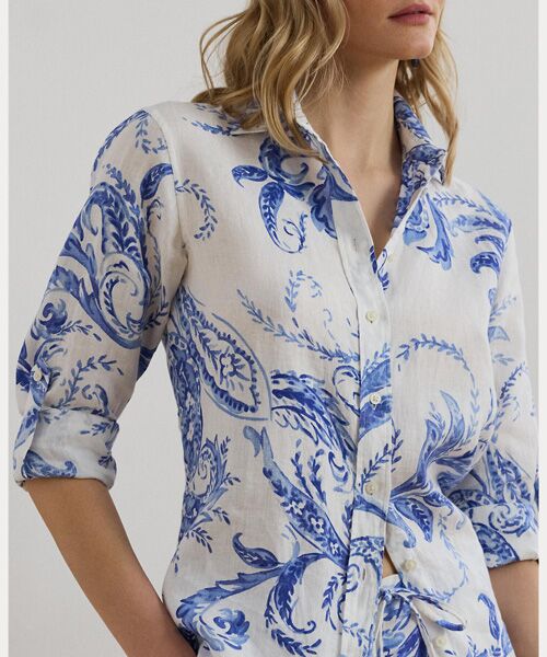 LAUREN RALPH LAUREN / ローレン ラルフ ローレン シャツ・ブラウス | リラックス フィット ペイズリー リネン シャツ | 詳細4